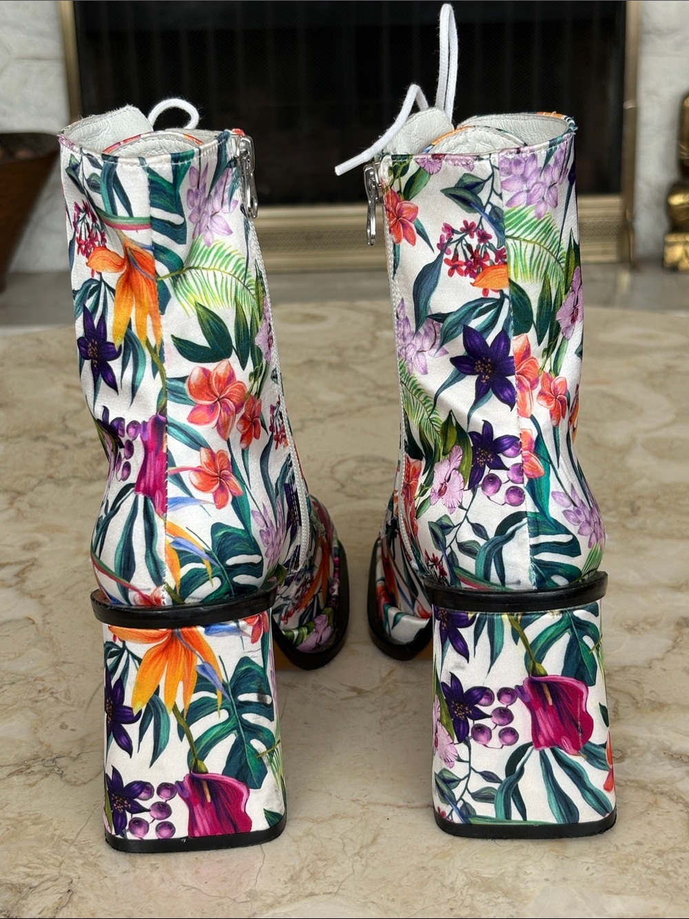 L’Intervalle Botanical Satin Platform Lace-Up Ankle Boots – Size 38 - Picture 7 of 14